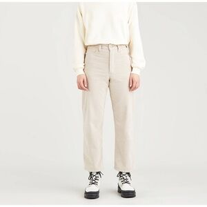 Levi’s Ribcage Straight Ankle Corduroy Pants in Cream
